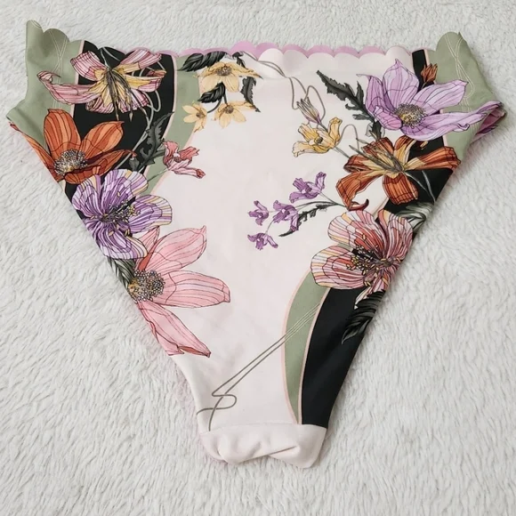 New!Agua‎ Bendita Vitreo Penelope Scalloped Bikini Bottom